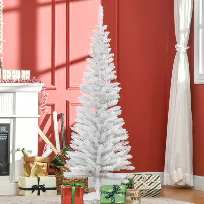Arbre de Noël artificiel, arbre de Noël mince avec 294 pointes de branches réalistes et support en plastique