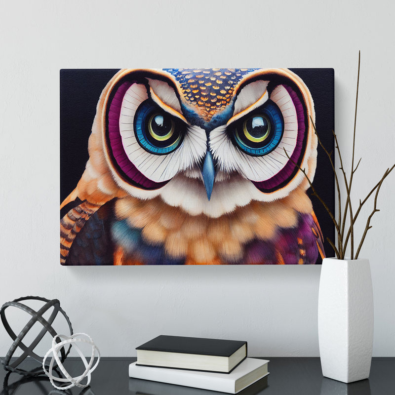 Owl Watercolour Vol.2 - Wrapped Canvas, 35cm H x 50cm W x 3cm D