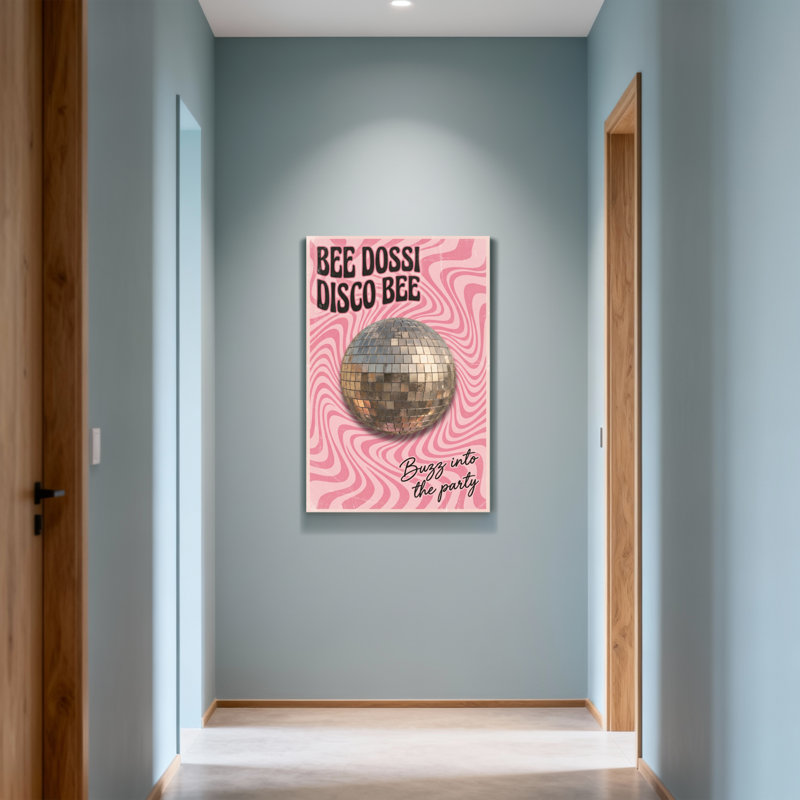 Thème disco à motif de tourbillon rose, H 36 po x l 24 po