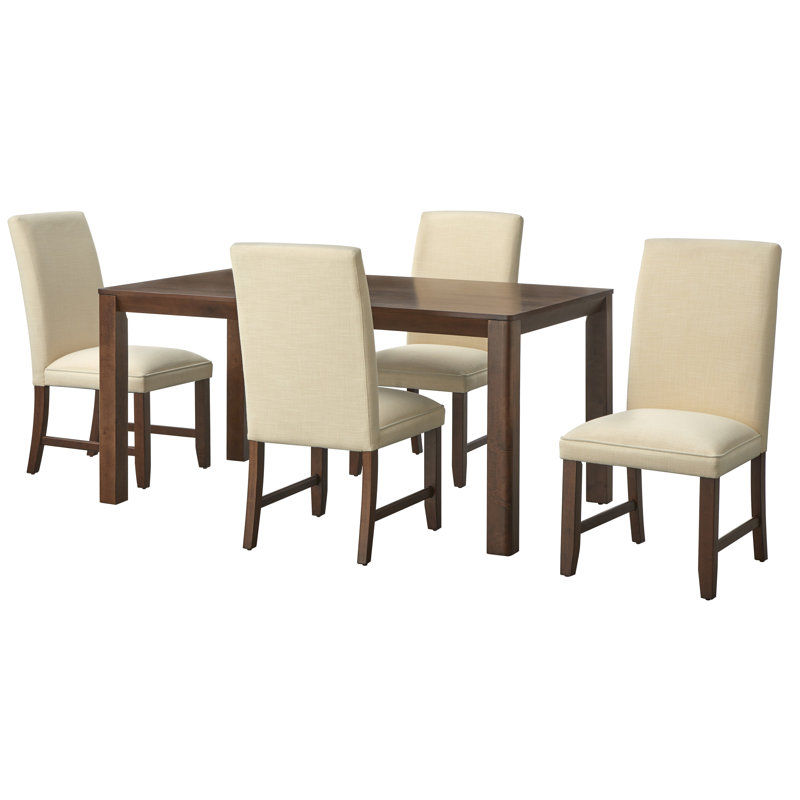 Ensemble de salle à manger Custer, 5 Pieces: Table, 4 Chairs, Crème
