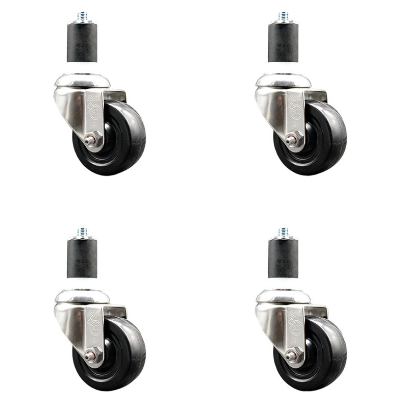 Ensemble de roulettes extensibles en caoutchouc souple