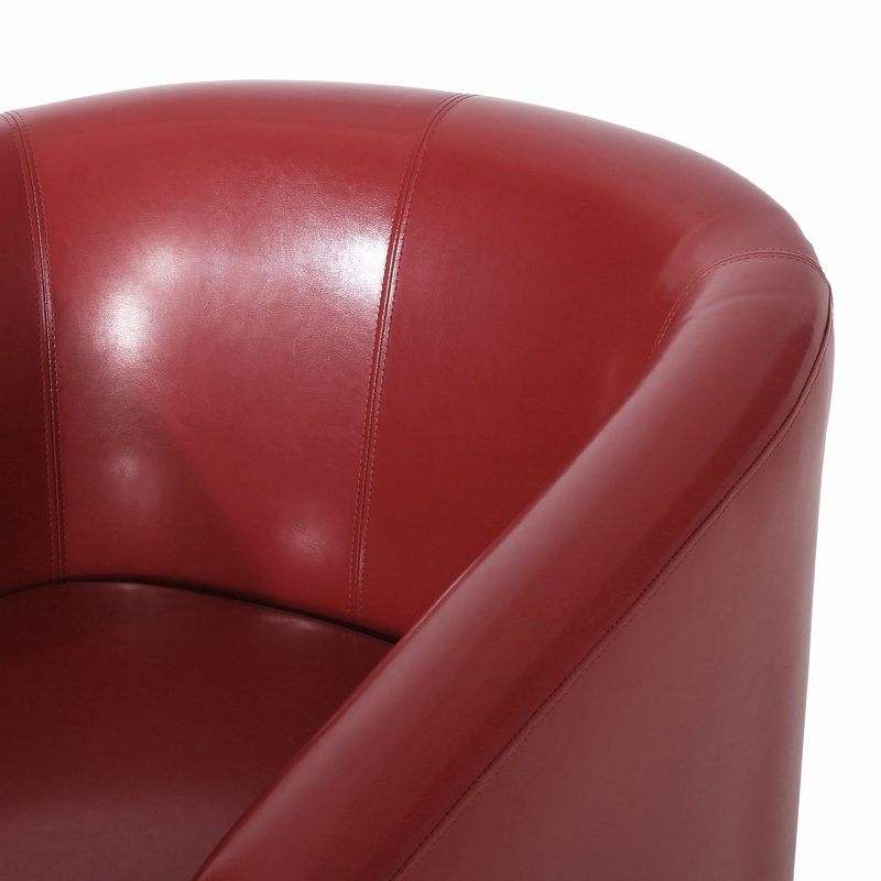 CLUB DE FAUTEUIL PIVOTANT, Similicuir rouge