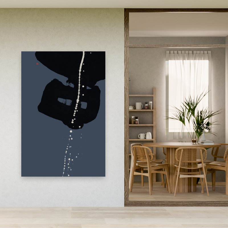«Dynamic Ink Splatter», art contemporain contemporain, paysage océanique abstrait, H 60 po x l 40 po