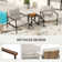 Berklee 3-Piece Aluminum Wicker Patio Conversation Set With Side Table And Light Grey Cushions