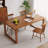 Nut-brown Rectangular Solid Wood Butterfly Leaf Dining Table-2022450519