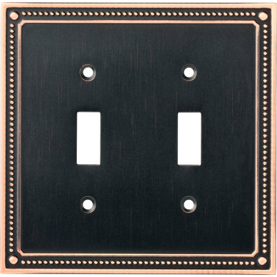 Classic Beaded 2-Gang Toggle Light Switch Wall Plate