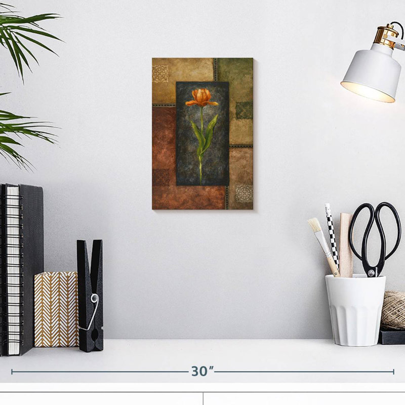 Antique Orange Tulip, 12" H x 8" W