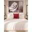 Coussin décoratif carré Rola, broderie flocon de neige doré, velours rouge 20 po-122594751