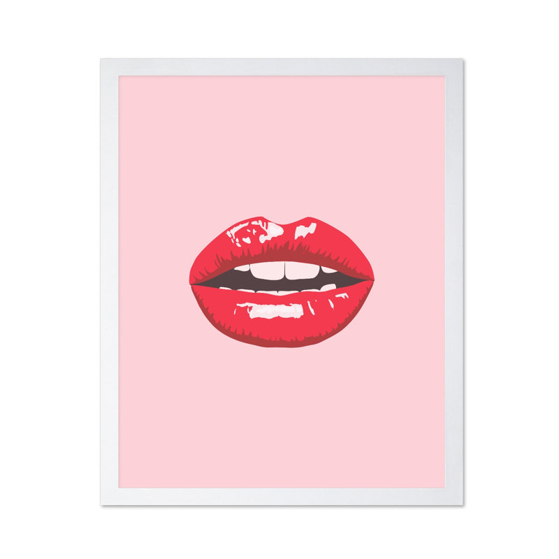 Rouge à lèvres, Affiche, H 24 po x l 32 po, Encadrement blanc