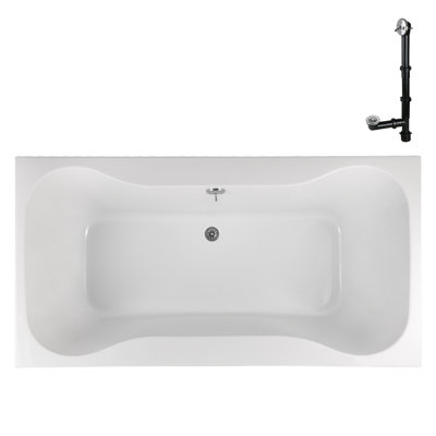 66'' x 34'' Acrylic Soaking Drop-In Bathtub, Drain Included