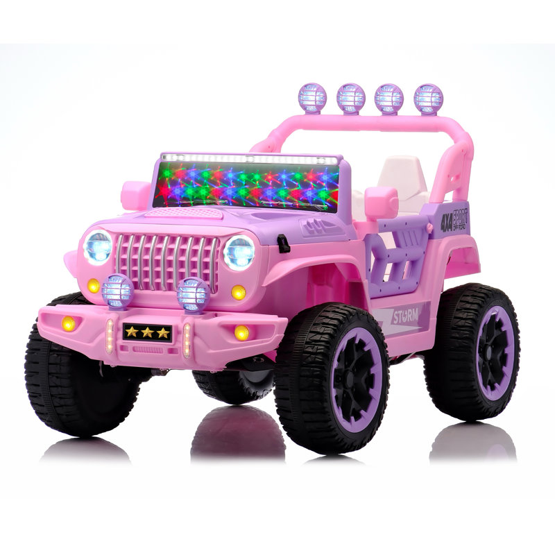 Voiture à 2 places 24 V pour enfants avec télécommande, Rose