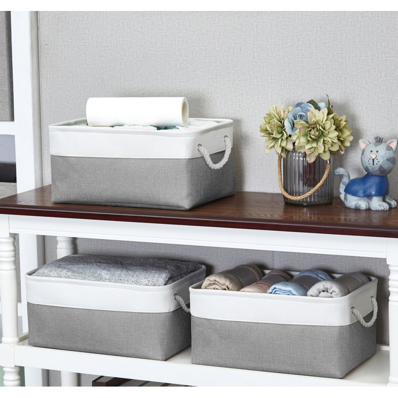 Ensemble de bacs en tissu, gris