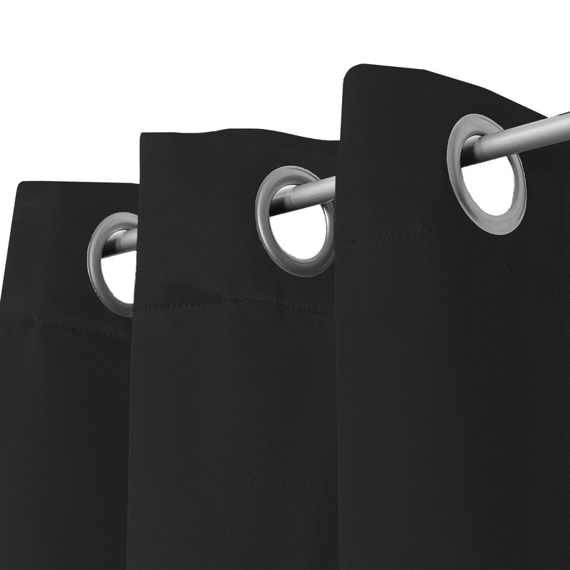 Crispin Blackout Curtains / Drapes Pair, Black