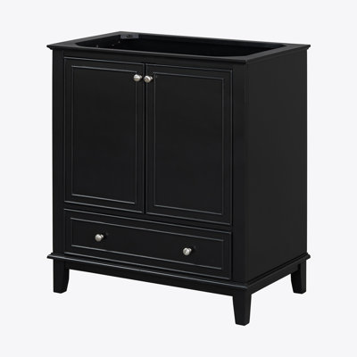 30" Bathroom Vanity without Sink, Base Only, Multi-functional Bathroom Cabinet with Doors and Drawer, Solid Frame and MDF Board