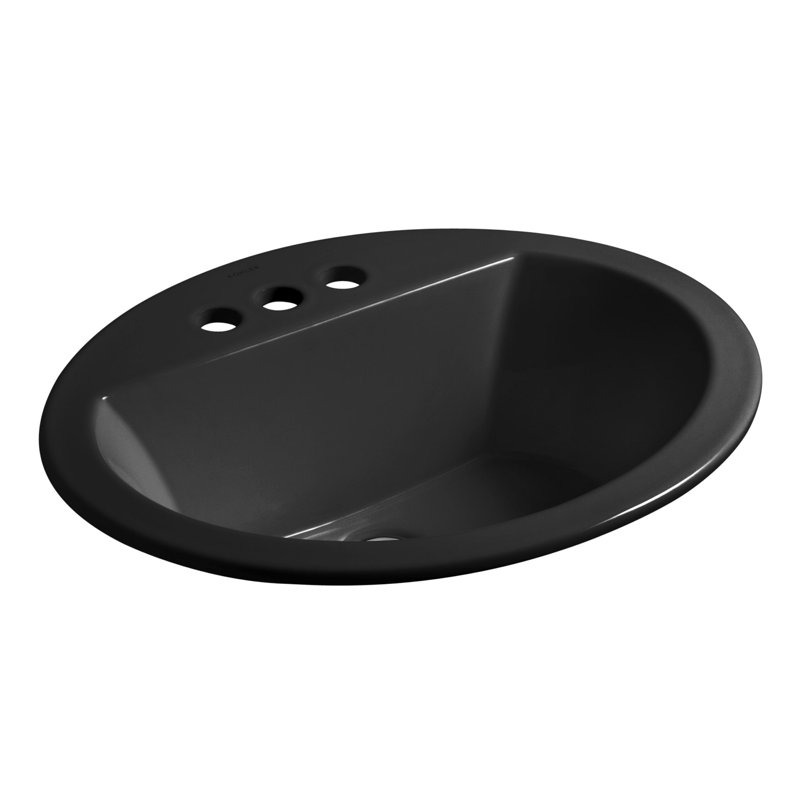 Bryant Ceramic Oval Drop-In Bathroom Sink with Overflow, Biscuit, Single