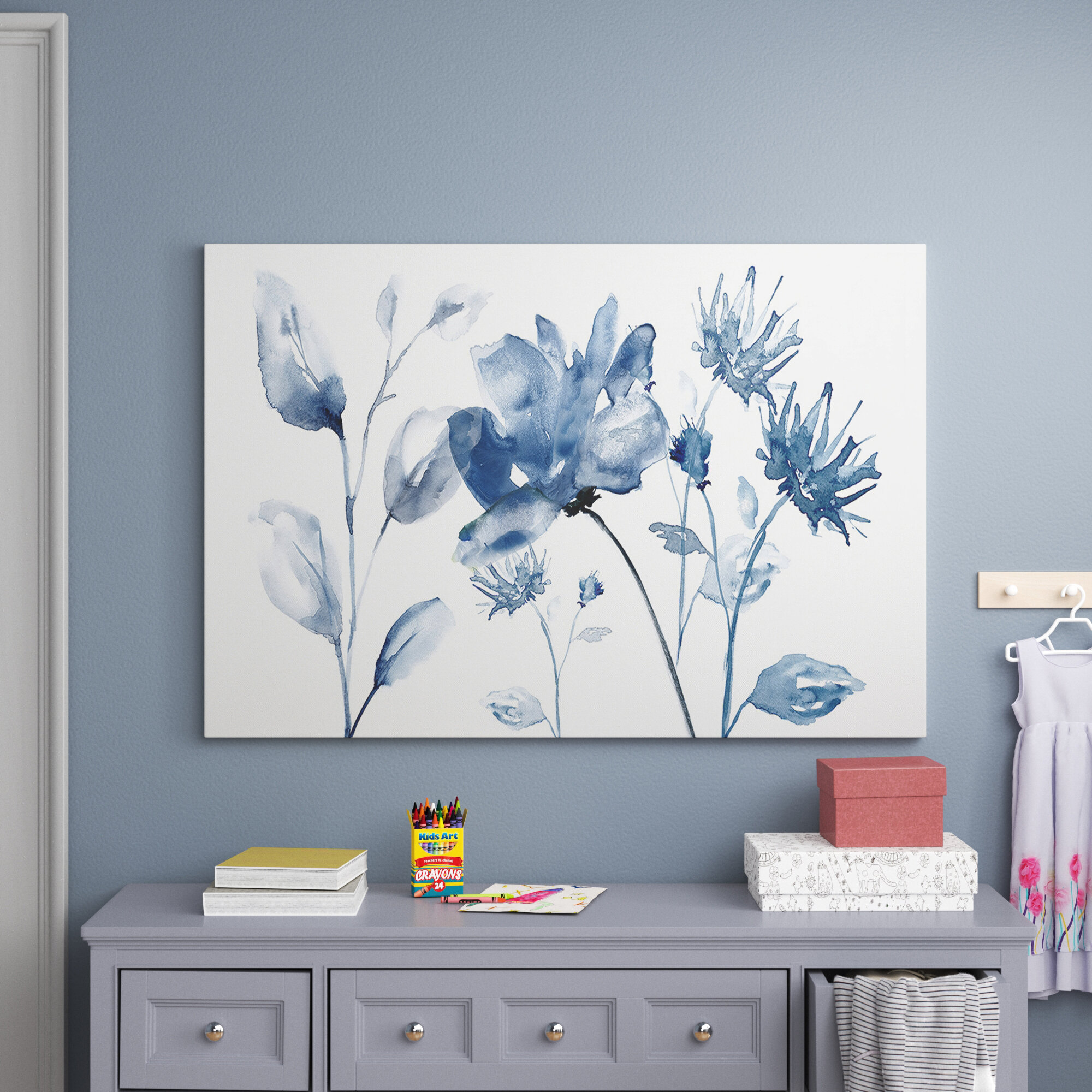 Three Posts™ Translucent Blues II - Wrapped Canvas Print & Reviews ...