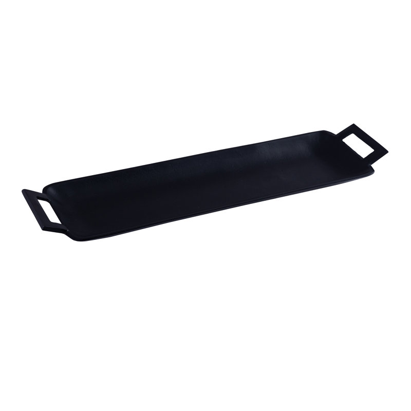 Plateau à parfum en aluminium Tatum, H 2 po x l 23,5 po x P 6,5 po, Noir, noir, noir, noir