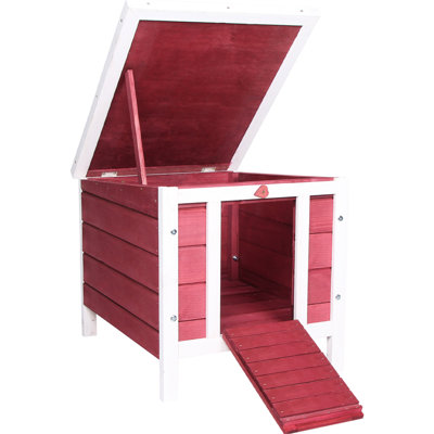 Red Wooden Puppy Cage With Dependable Feature - Suitable For , Guinea Pig And Others Outdoor Protection Rabbit, More
