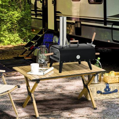Portable Wood-Fired Pizza Oven With 12" Stone For Outdoor Celebrations Wood Fired Backyard Cookouts