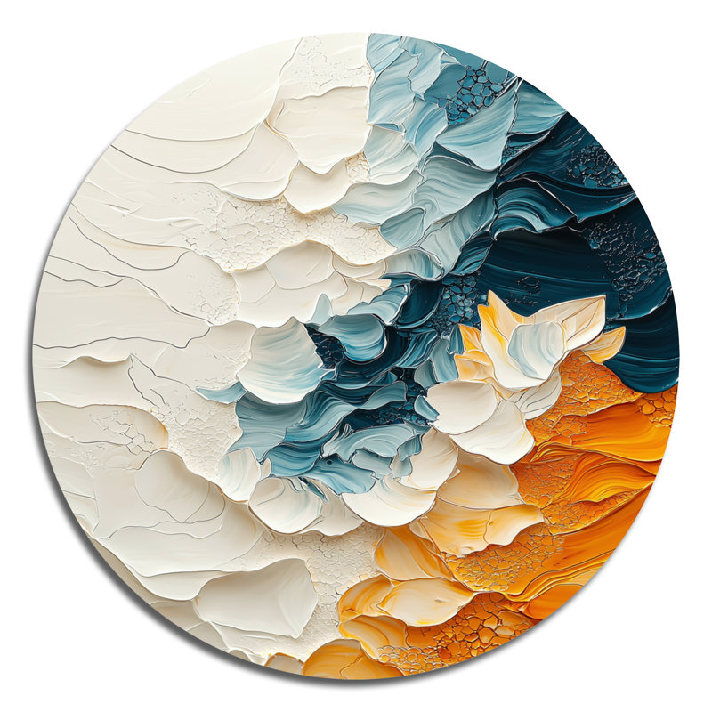 Art mural rond en métal «dongan», H 29 po x l 29 po