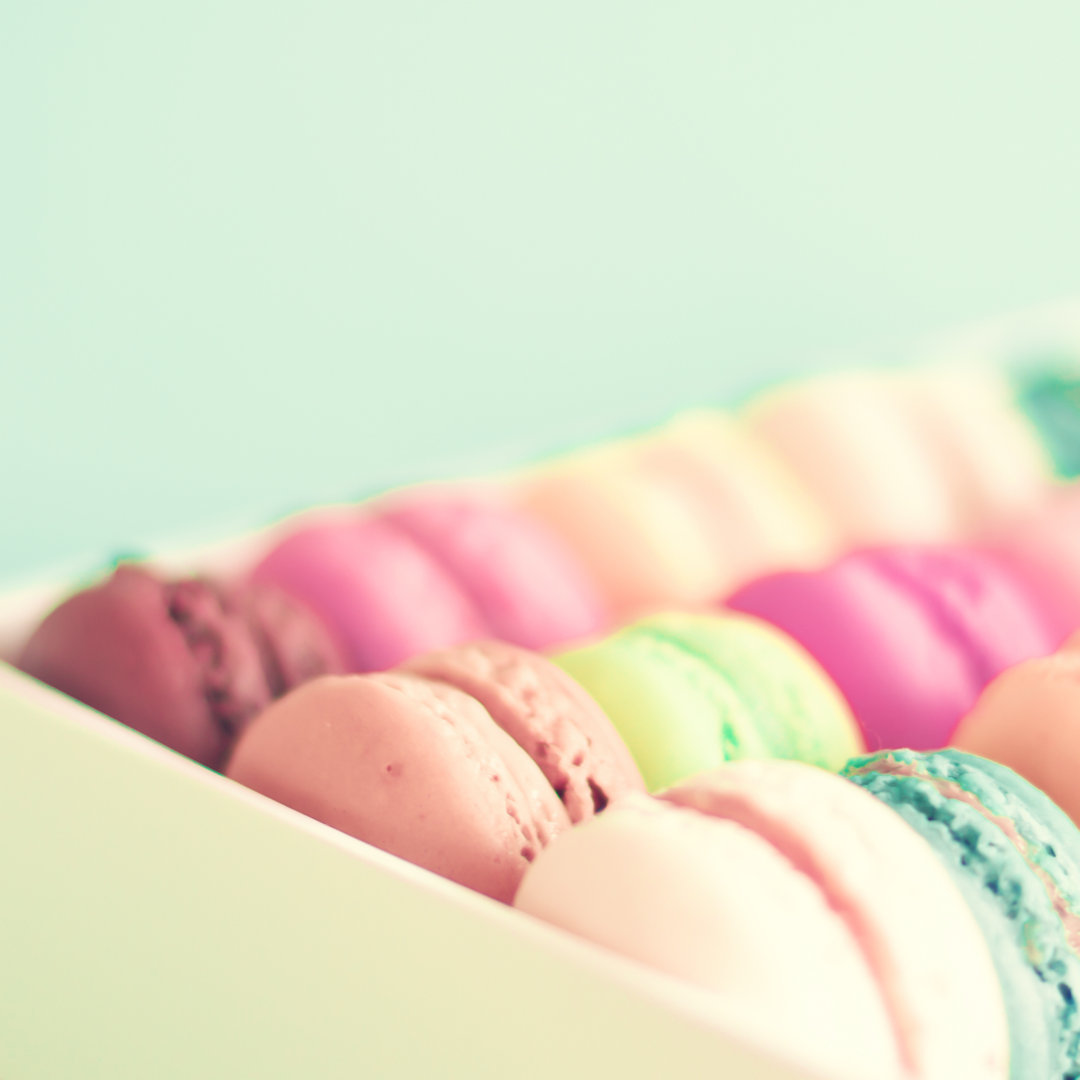 Rows of Macaroons von Andreka - Leinwandfoto