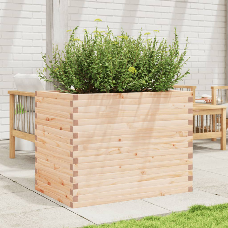 3 Wood Planter, Natural pine wood, 68.5cm H x 90cm W x 60cm D
