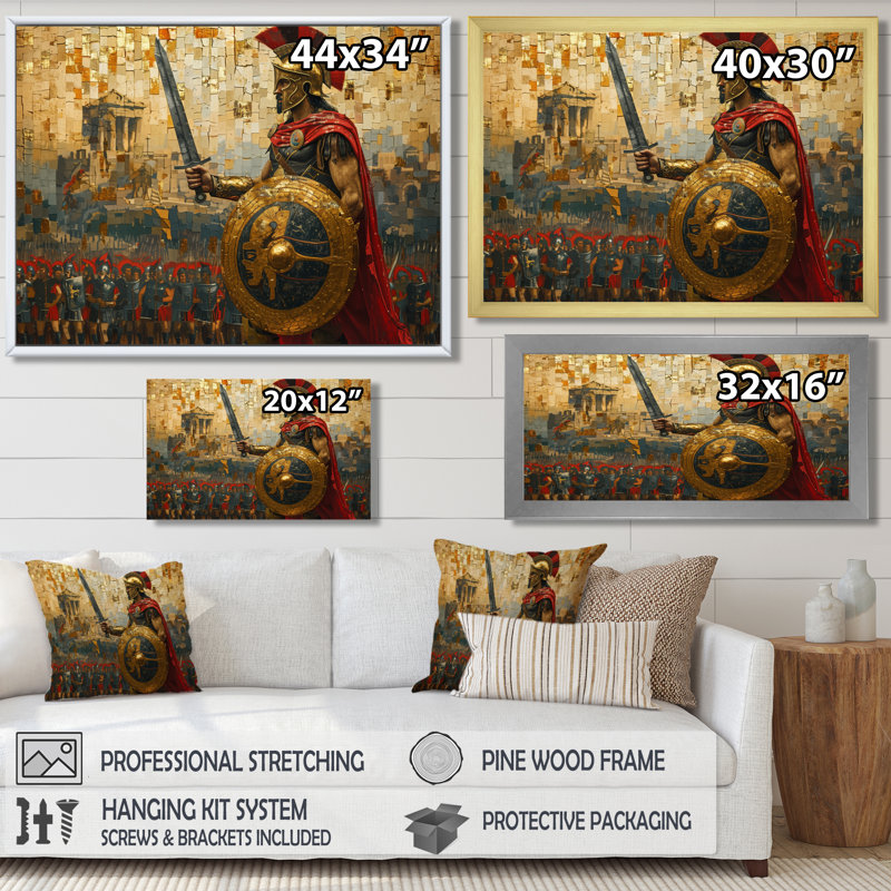 Barry - art mural armée, H 16 po x l 32 po x P 1 po, Toile encadrée blanche avec une seule photo