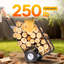 Chariot à bûches de bois de chauffage en acier robuste avec capacité de 250 lb avec couvercle
