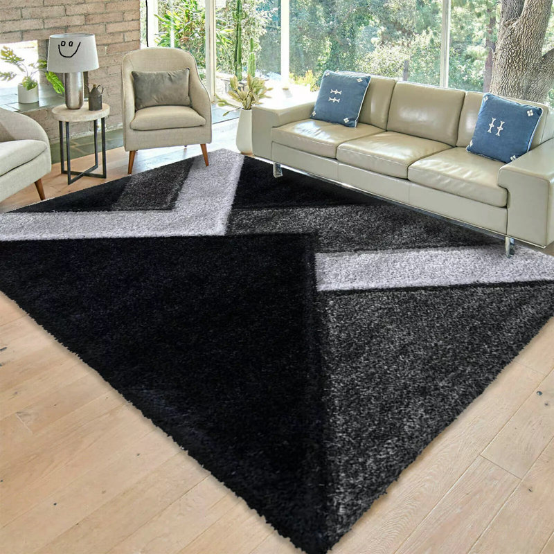 Solid Colour Shag Area Rug, Rectangle 200 x 290cm