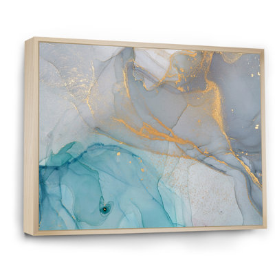 " Turquoise And Blue Liquid Ink "