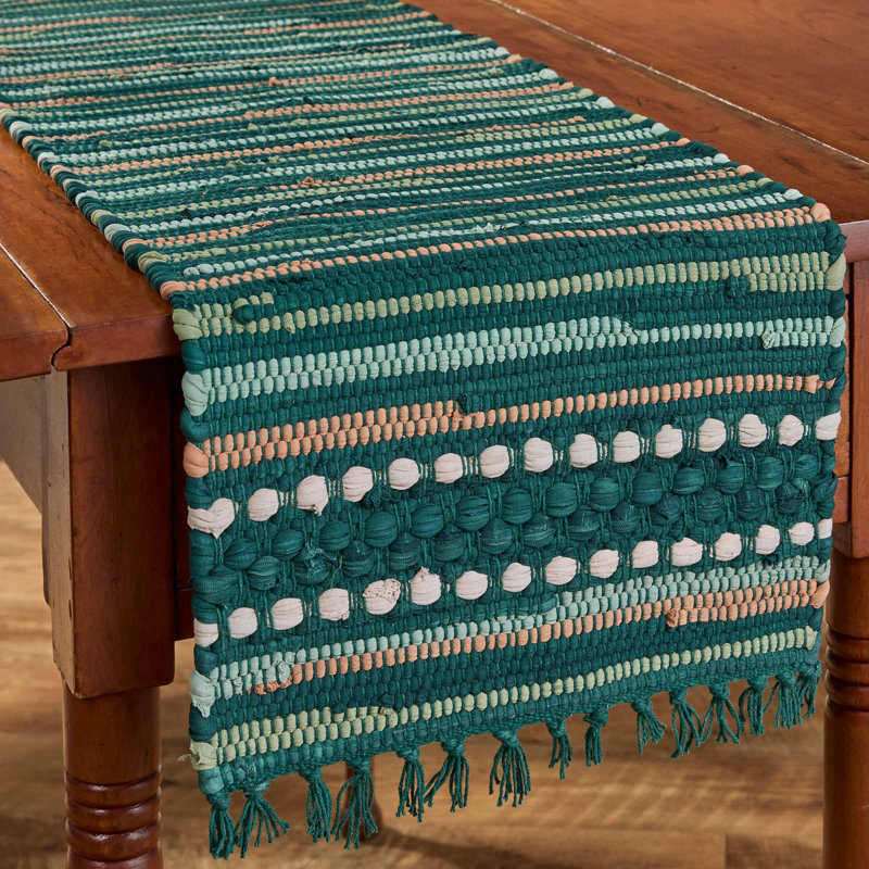Rainforest Chindi Green Table Runner 13", 54" L x 13" W