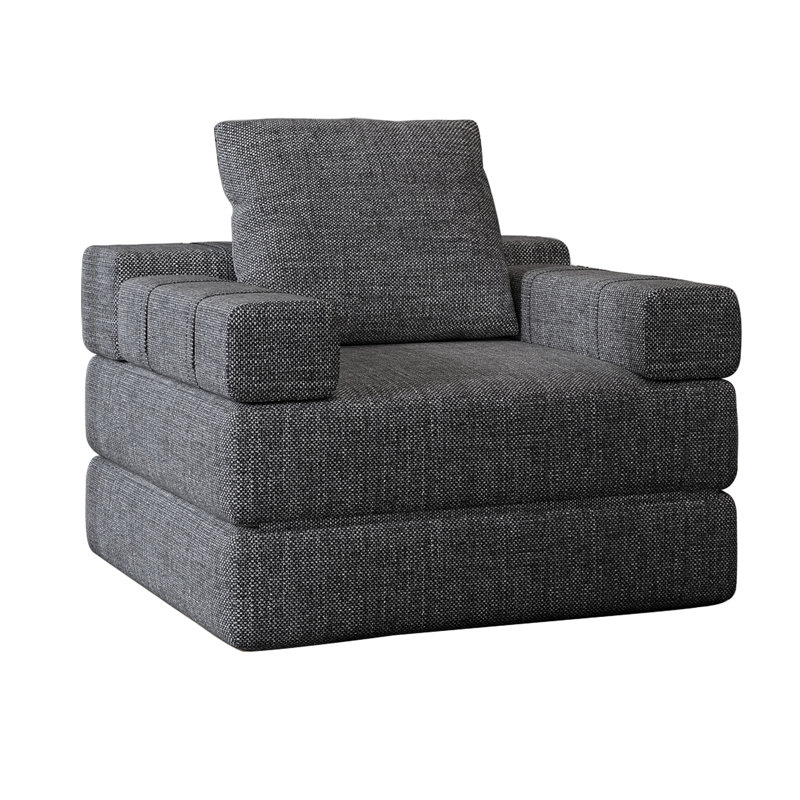 Fauteuil convertible gris foncé à lit simple - Tissu respirant, ergonomique, léger