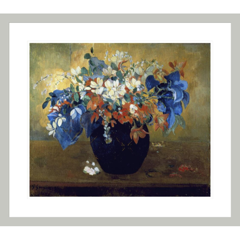 «Flower Still Life» par Paul Gauguin - Estampe numérique encadrée, H 23,5 po x l 26,54 po