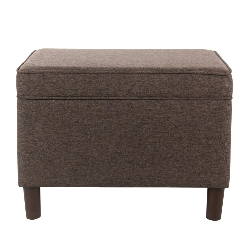 Repose-pieds avec rangement de 24 po Kelemen, Tissage plat brun