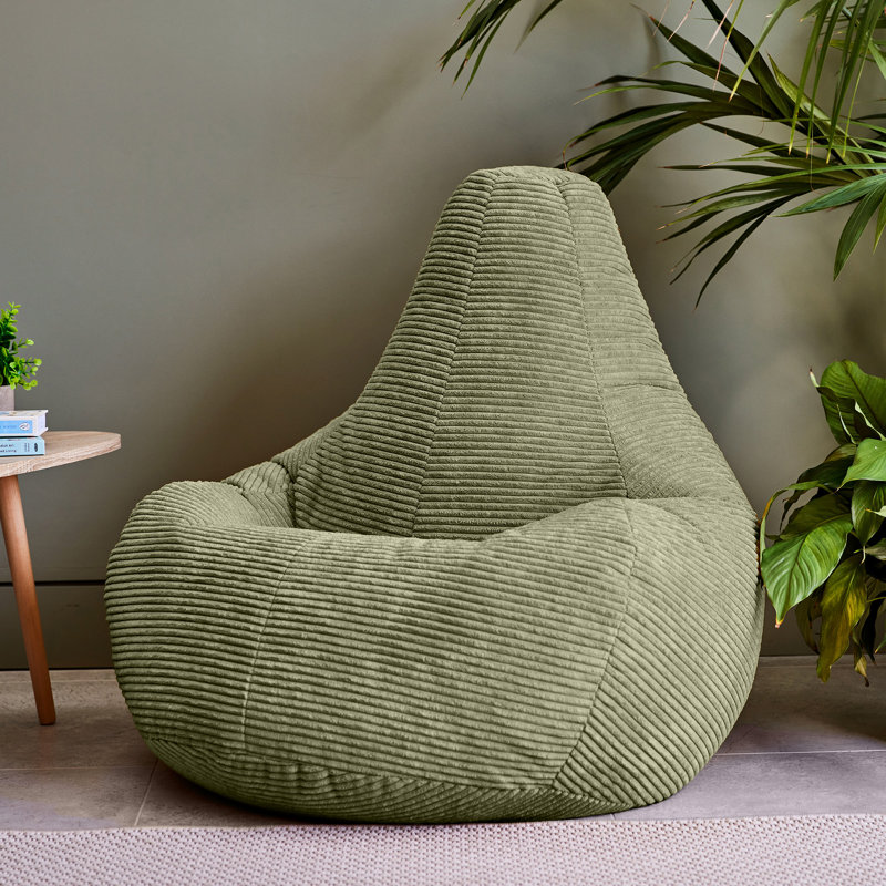 Bean Bag Bazaar Dalton Corduroy Recliner Bean Bag, Green