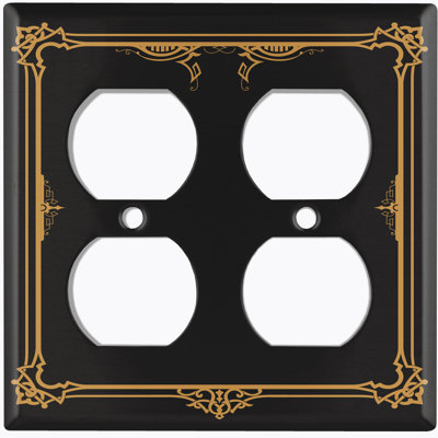 Patterned 4 - Gang Duplex Outlet Standard Wall Plate