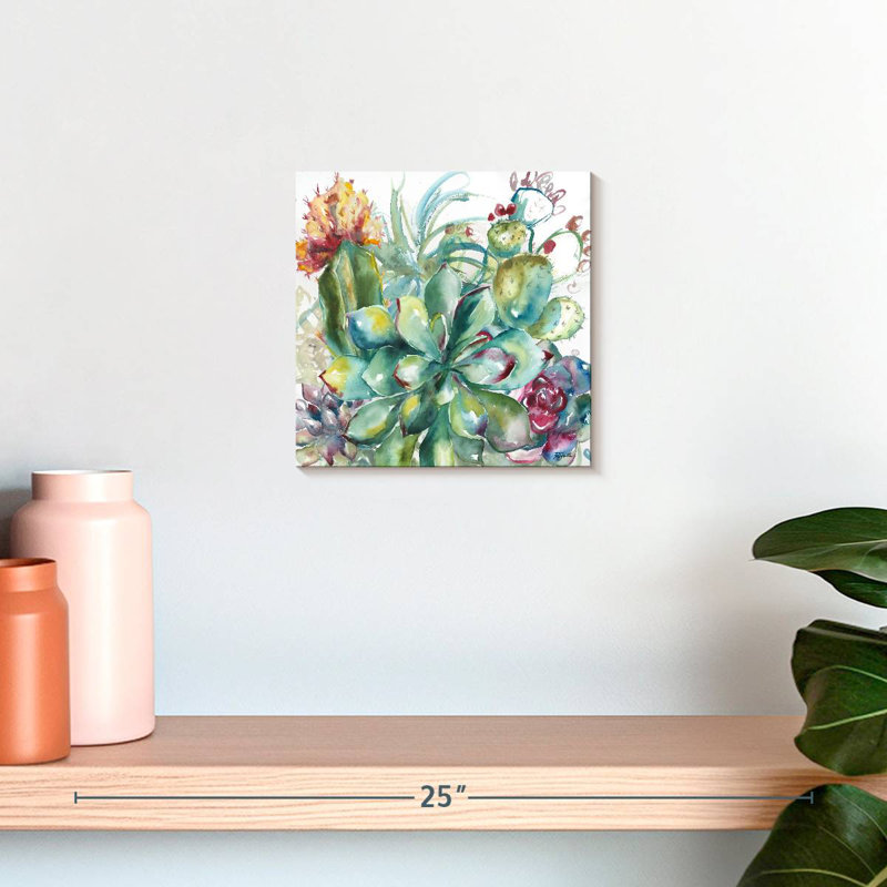 Aquarelle Harnek Succulent Garden I, H 10 po x l 10 po