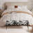 Modern Cowhide Pattern Upholstered Entryway Accent Bench-68825282