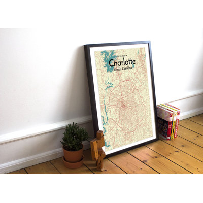 Charlotte City Map - Unframed Graphic Art
