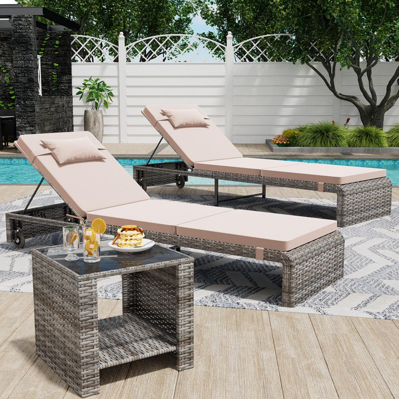 Mobilier d'extérieur moderne avec dossier réglable et table d'appoint