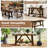 2 PCS Dining Bench Farmhouse Shoe Bench Entryway Seat with Rubber Wood Frame