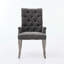 Chaise de salle à manger rembourrée en tissu de chenille, pieds courbés en bois massif, élégante chaise de salle à manger capitonnée pour salle à manger, paquet simple, gris-1229850588