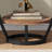 2-Tier Oval Accent Table For Small Spaces, Rustic Wood And Metal Couch End Table, Nightstand For Bedroom Or End Table Living Room(set of 2)-1878296589