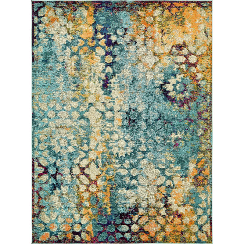 Dimonetta Washable Abstract Indoor Rug, Rectangle 5'1" x 8'
