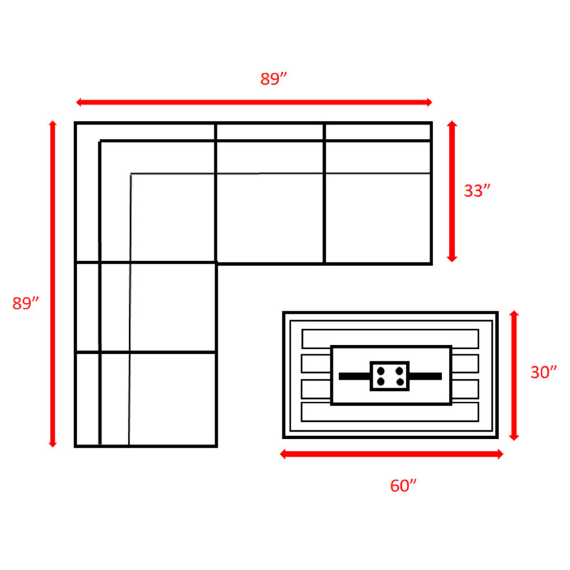 Ensemble de conversation modulaire en rotin 6 pièces avec coussins Meltham