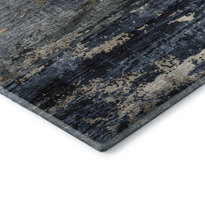 Premium Machine Washable Lyndhurst AMF1195 Abstract Rug, Rectangle 10' x 14'