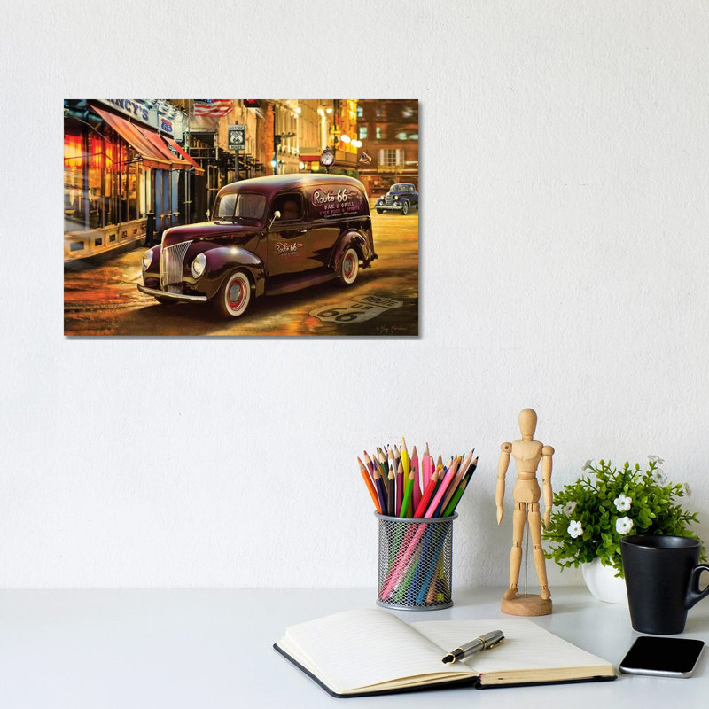 Nostalgic America Panel Truck 1 Piece Wrapped Canvas Painting, 20.32 cm H x 30.48 cm W