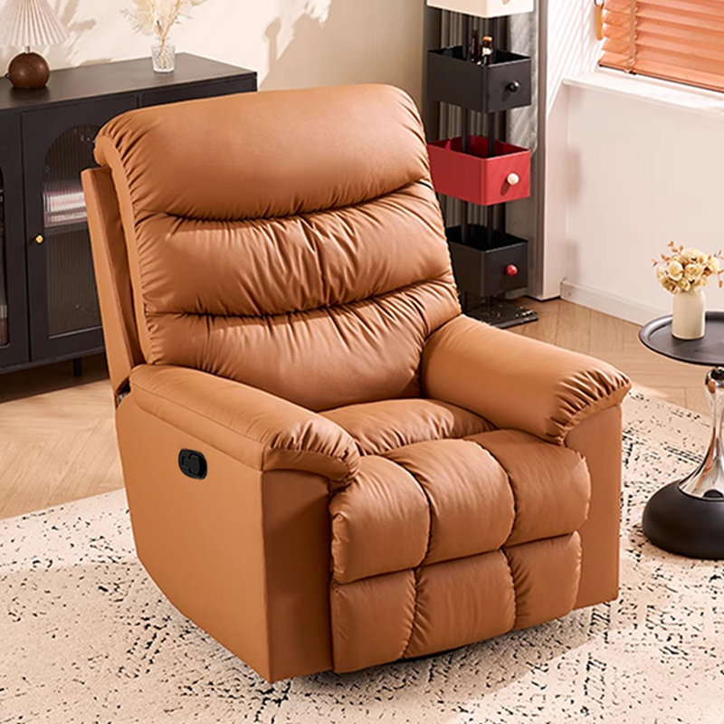 Fauteuil inclinable ergonomique multifonctionnel en similicuir, Brun