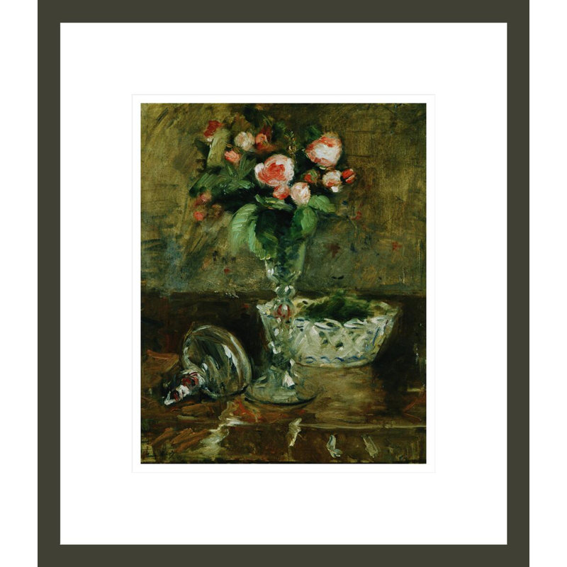 Roses par Berthe Morisot - Estampe numérique encadrée, H 15,85 po x l 13,75 po