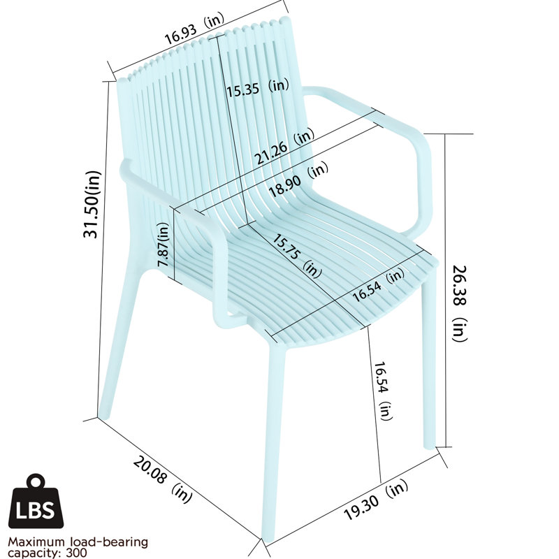 Fauteuil 4 pièces en plastique toutes saisons avec design ergonomique, bleu, capacité de charge élevée, patins antidérapants, pour siège d'invité de dernière minute dans les espaces commerciaux